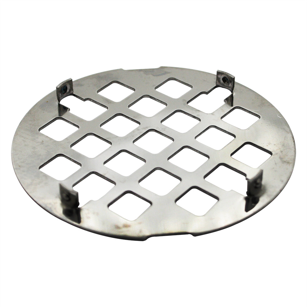 1251-T 3-1/2" Stainless Steel Strainer - Shower Drain Square Grid - W02