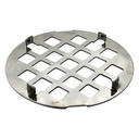 1251-T 3-1/2" Stainless Steel Strainer - Shower Drain Square Grid - W02