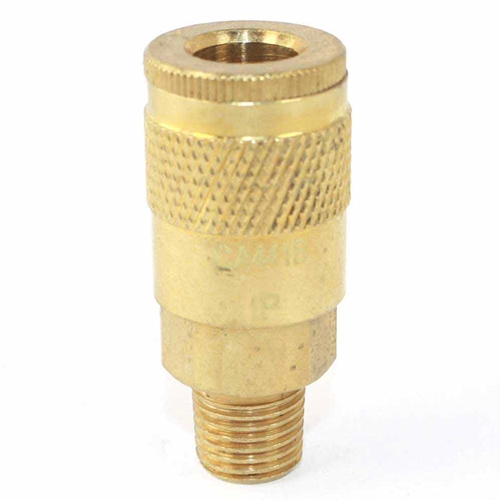 1/4" x 1/4" MPT Auto Brass Coupler - 50 Pack Bulk - W04