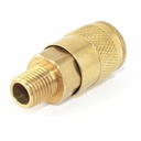 1/4" x 1/4" MPT Auto Brass Coupler - 100 Pack Bulk - W02
