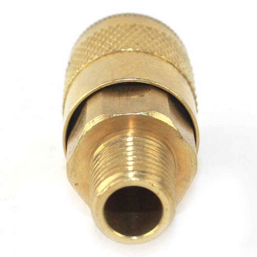 1/4" x 1/4" MPT Auto Brass Coupler - 100 Pack Bulk - W05