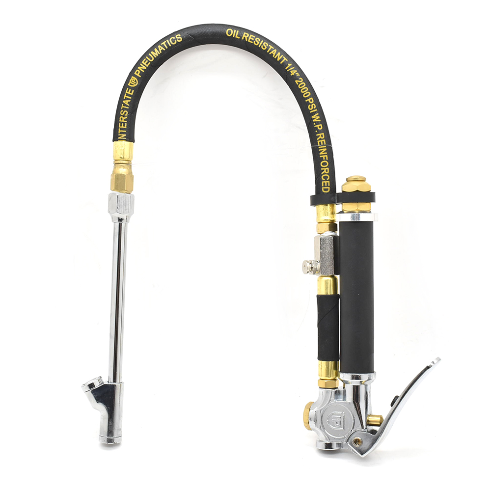 T5000 Inflator with straight in dual foot 11" Ext T08L - Steel Braided
