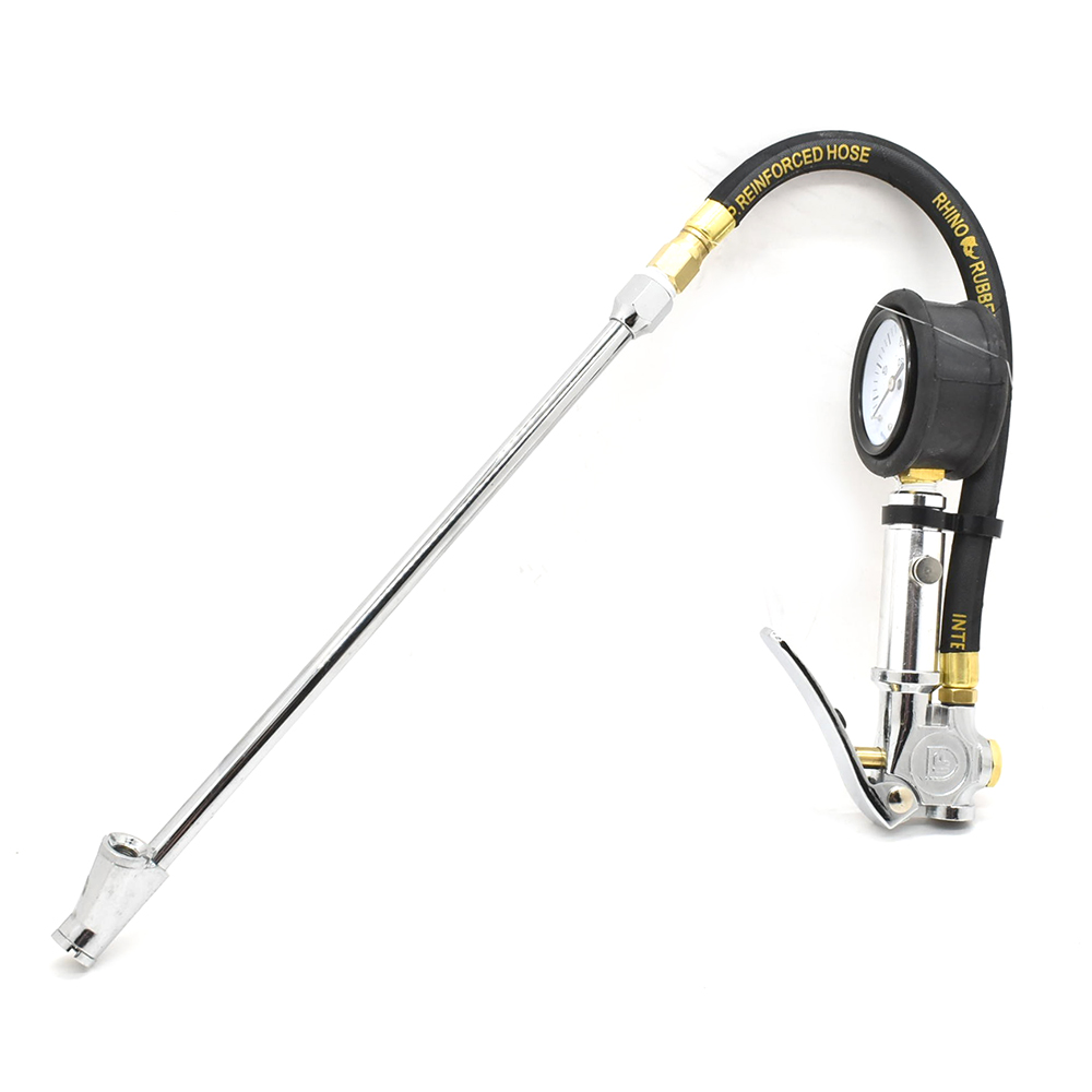 Tire Inflator TF7000 with Straight-in Dual foot 11" Truck Chuck T08L Steel Braided Whip