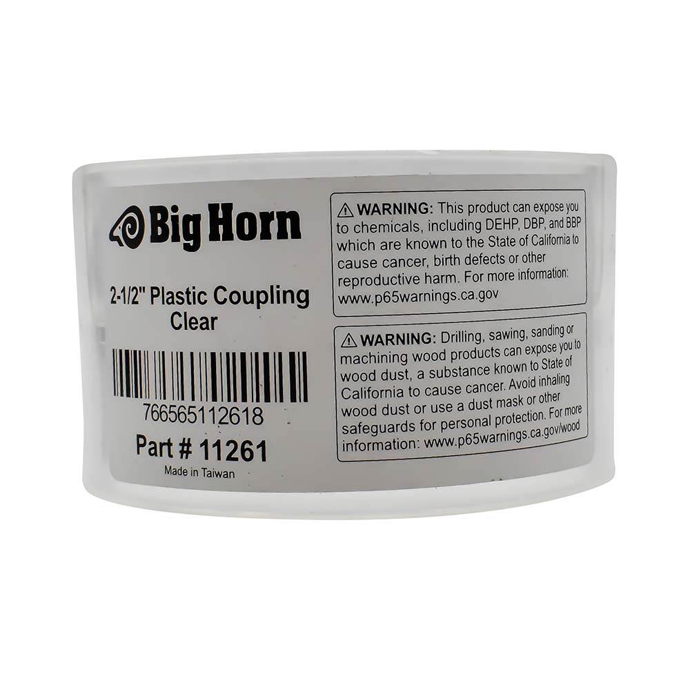 2 1/2" Plastic Coupling - Clear (808-0501)
