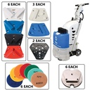 TPSX1 Floor Preparation machine with 6 ea diamond grinding blocks, Traps, PCD & Polishing Pads