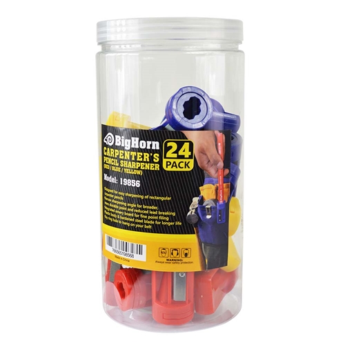 Carpenter's Pencil Sharpener Jar (RED / BLUE / YELLOW) 24pcs / Jar