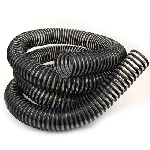 2" x 10' Dust Hose - Clear /Black Helix -Hi Tech Duravent