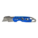 Heavy Duty Folding Utility Knife with Belt Clip - Blue