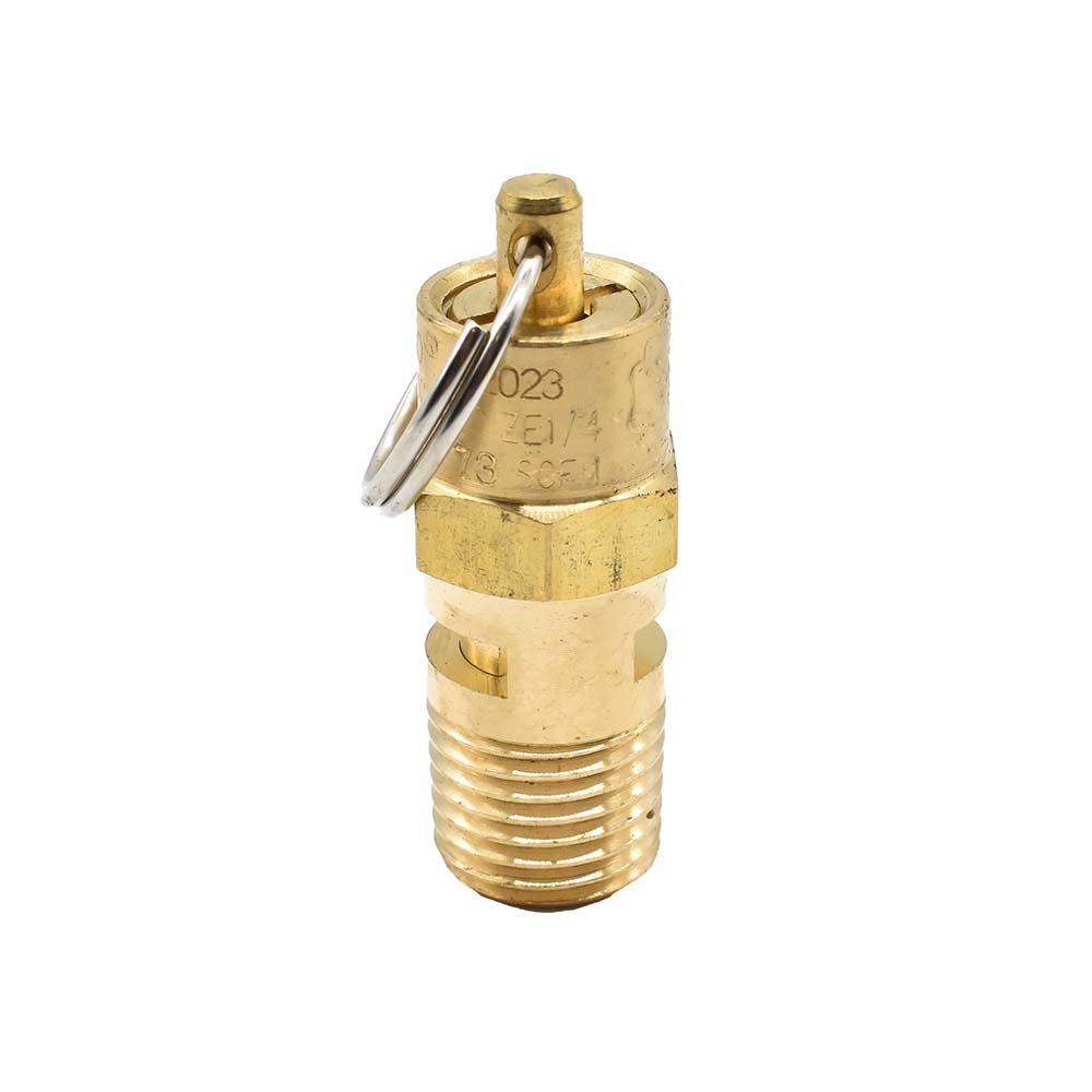 1/4" MPT Brass Safety Valve w/pull Ring - 200 PSI - ASME Certified