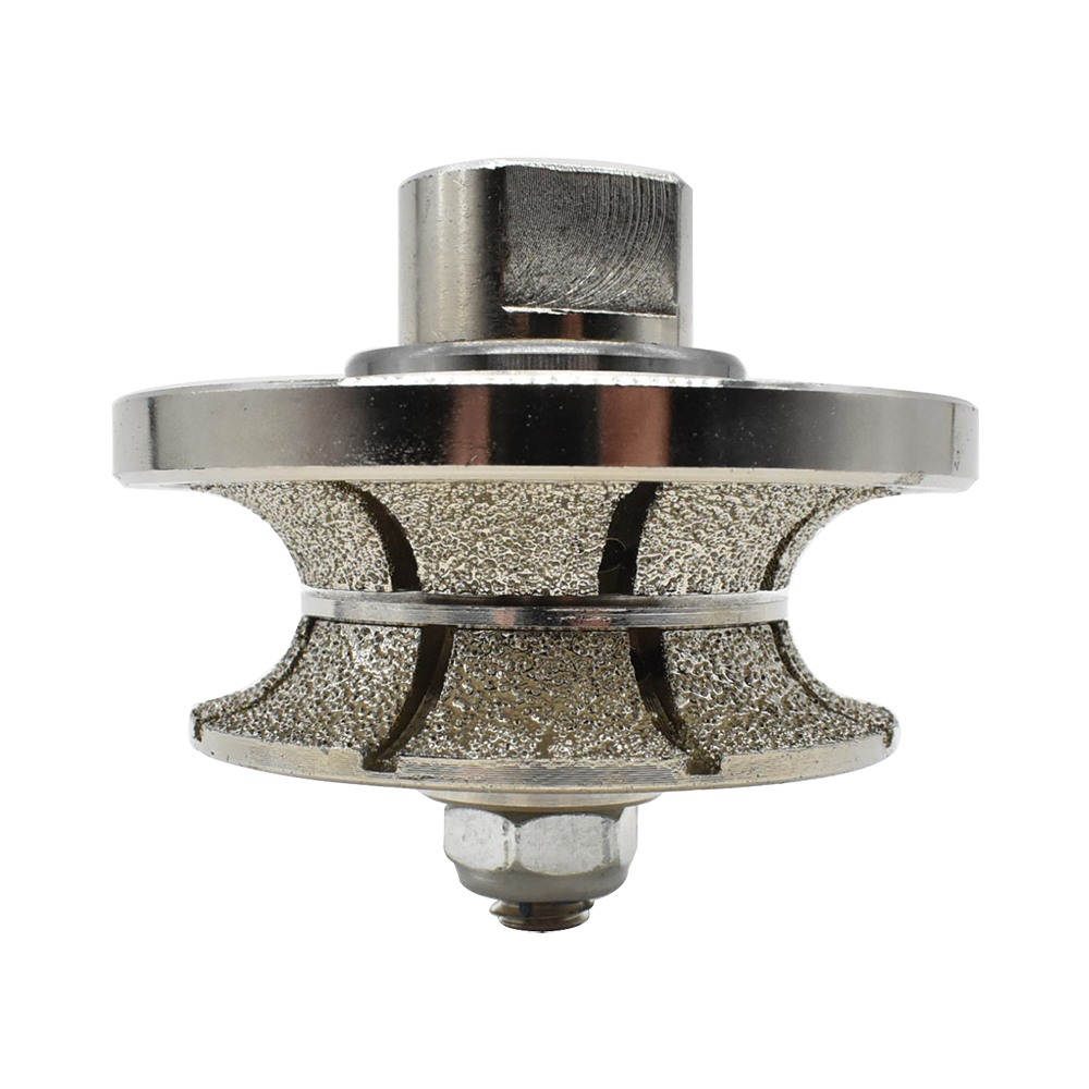 3/4" Full Bullnose Vacuum Brazed Diamond Profile Wheel with 5/8"-11 Female Threads
