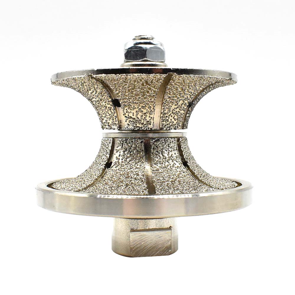 1-1/2" Full Bullnose Vacuum Brazed Diamond Profile Wheel with 5/8"-11 Female Threads