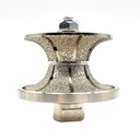 1-1/2" Full Bullnose Vacuum Brazed Diamond Profile Wheel with 5/8"-11 Female Threads