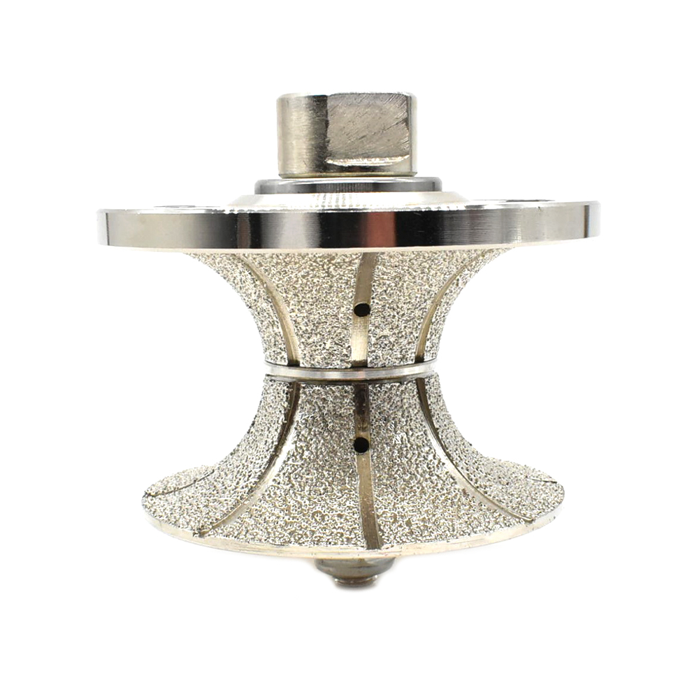 2" Full Bullnose Vacuum Brazed Diamond Profile Wheel with 5/8"-11 Female Threads