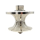 2" Full Bullnose Vacuum Brazed Diamond Profile Wheel with 5/8"-11 Female Threads