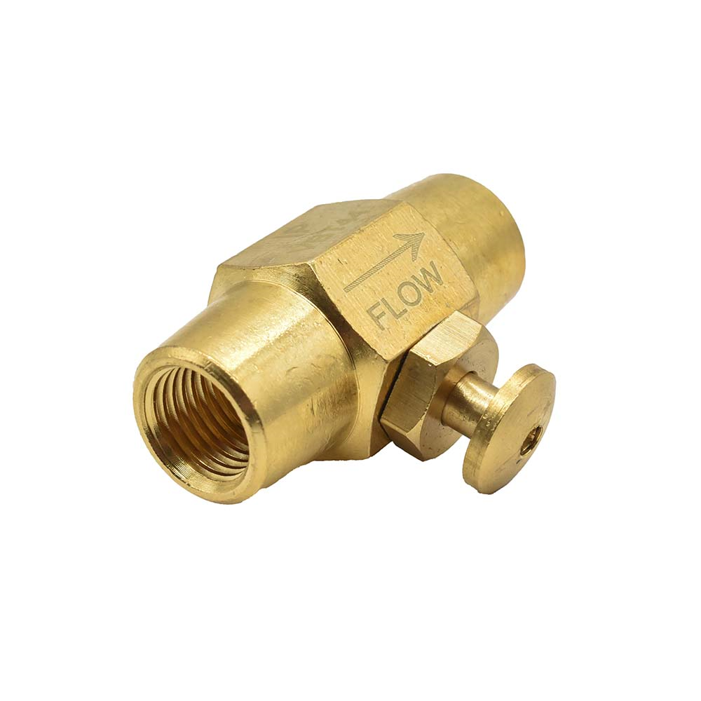 Brass Button Valve - 1/4" FPT x 1/4" FPT, WP 175 PSI