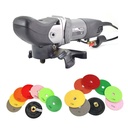 Variable Speed Grinder  with 4" & 5" Diamond Polishing Pad Set - 50, 100, 200, 400, 800, 1500, 3000 Grit & Includes Rubber Velcro Backing Pad