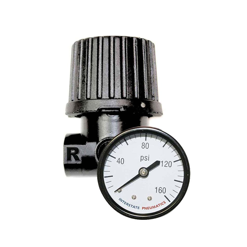 1/4" Mini Metal IN-Line Regulator - Inlet 150 PSI - Outlet 125 PSI - w/ Gauge - (Flow: Right to Left)