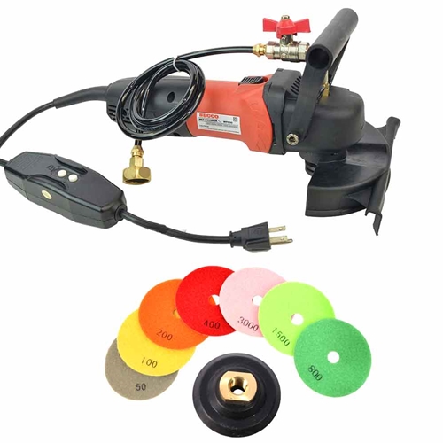 WP800 4" Var Speed Polisher and 8 pc 4" Diamond Polishing Pad Set