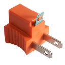 3 Prong to 2 Prong Polarized Grounding Adapter  125V 15A (Orange)