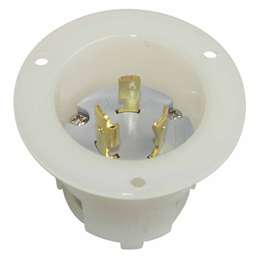 Twist Lock Flange Plug 2-Pole 3-Wire 20A 250V NEMA L6-20P