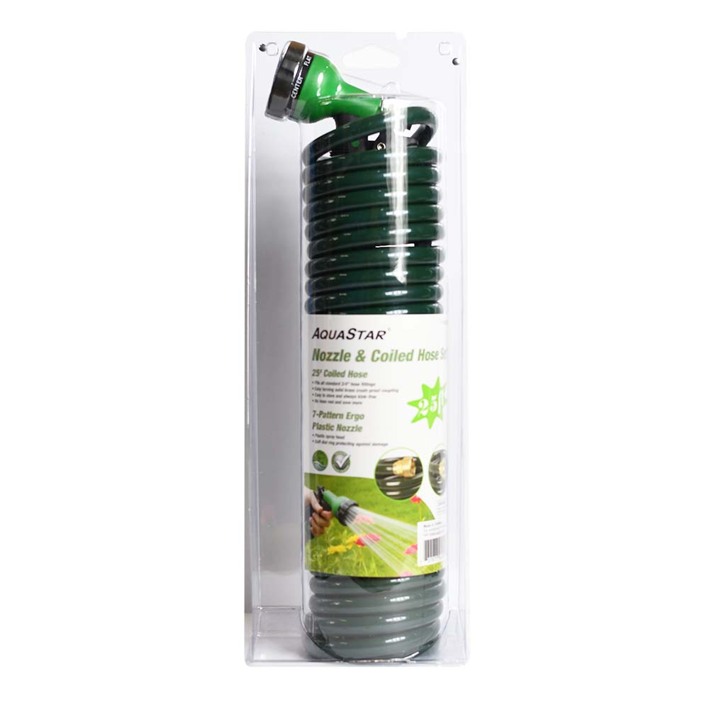 92009 25' Coiled Hose and Nozzle Set
