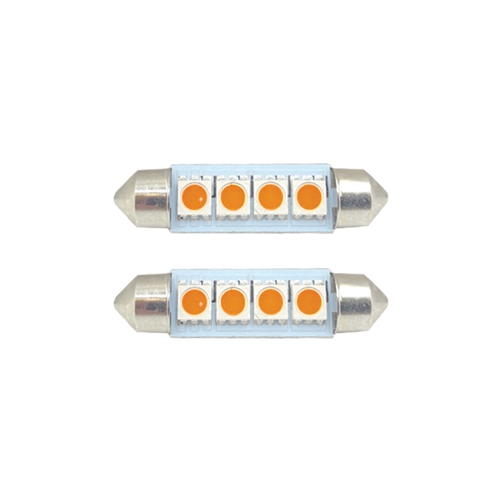 Boat and RV LED Light Bulb - 4LED 12V 75 Lumens 1.2W Amber - 2 /Display Pack