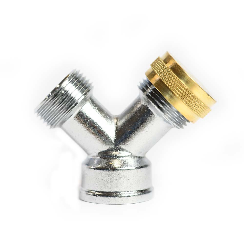 3382-T Garden Hose Wye Connector with Brass Cap – Zinc