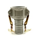 3" Female Camlock Coupler x 3" Hose Barb Aluminum Fitting with Brass Handles - Style C