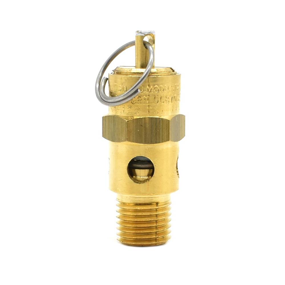1/4" MPT Brass Safety Valve w/pull Ring- 125 PSI - ASME Certified
