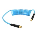 1/4" 10 ft w/1/4" NPT Swivel Fittings, Braided Clear-Blue Recoil PU Hose