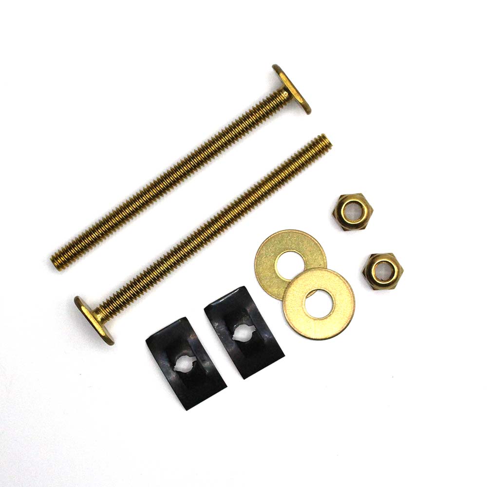 145-T 1/4" x 3-1/2" Brass Closet Bolts Set