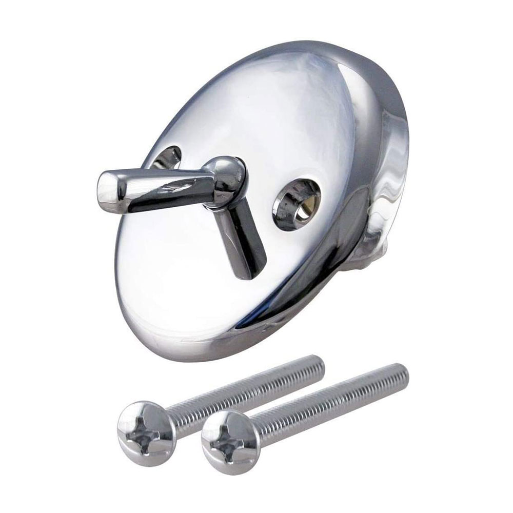 208-T Trip Lever Overflow Bath Drain Faceplate with Bolts - Chrome