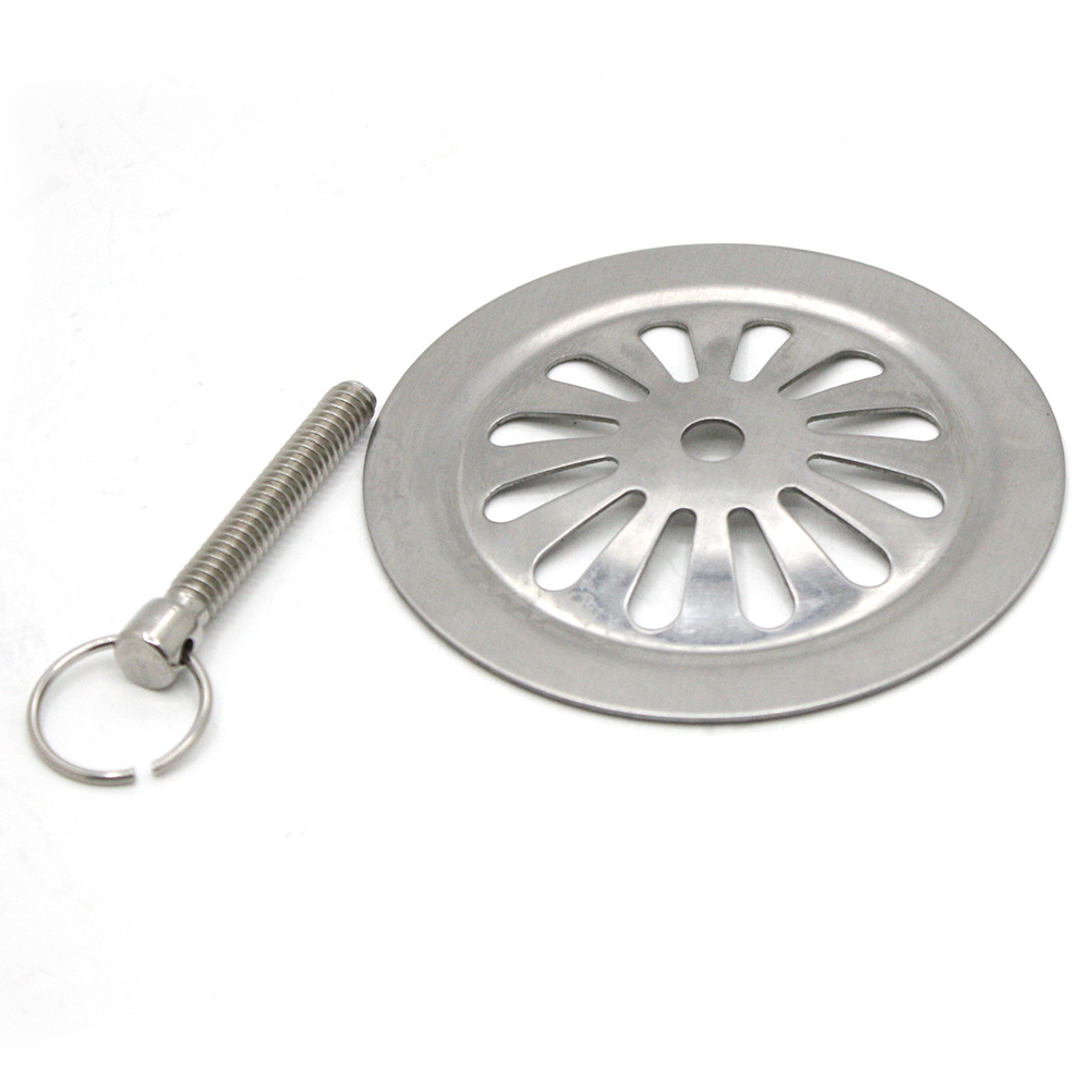 232-T Old Style Waste & Overflow Grid Face Plate & Bolt with Ring - Comes with 15" Chain