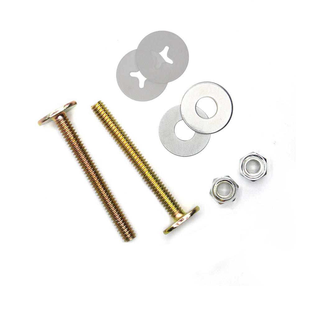 244-T 1/4" x 2-1/4" Brass Plated Steel Closet Bolt Set