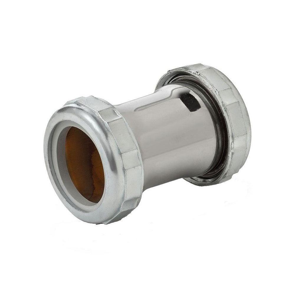 262-T 1-1/2" Slip Joint Tubular Coupling - Chrome Plated Brass