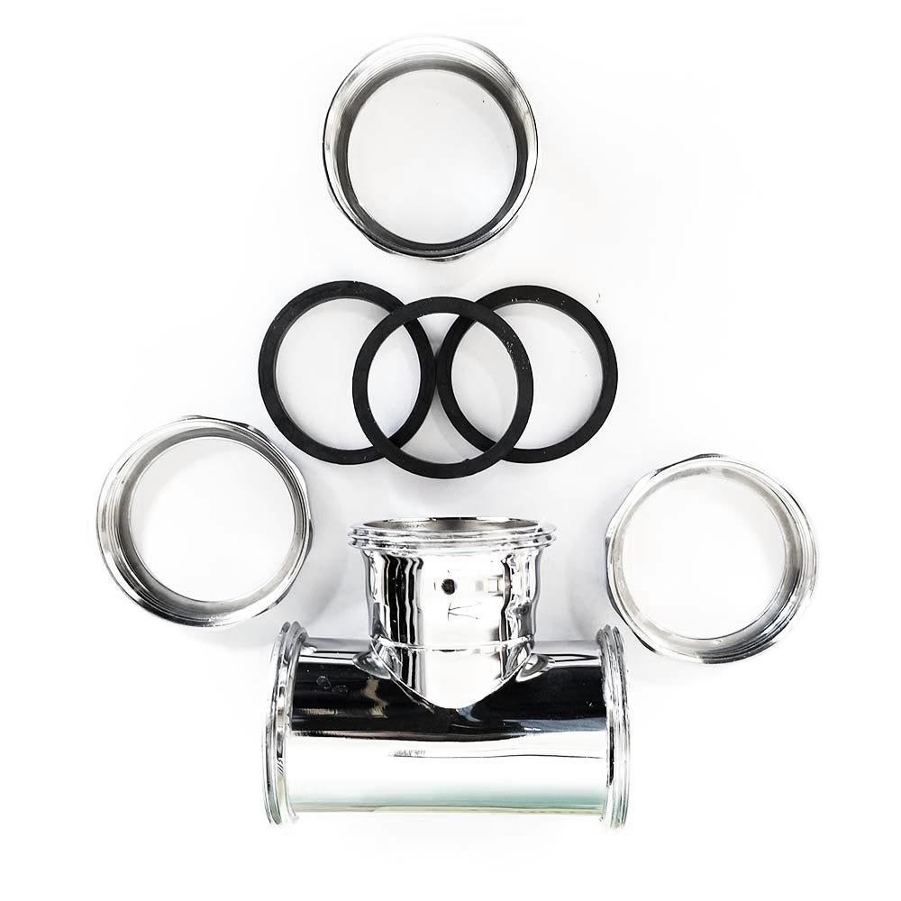 263-T 1-1/2" Slip Joint Tubular Tee - Chrome Plated Brass