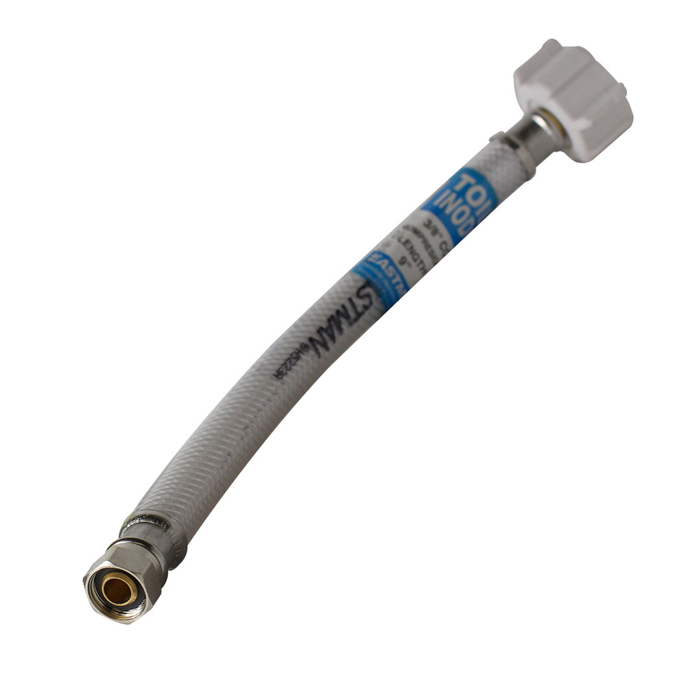 434-T 3/8" Comp x 7/8" Ballcock Flexible Braided PVC 9" Long Toilet Tank Riser