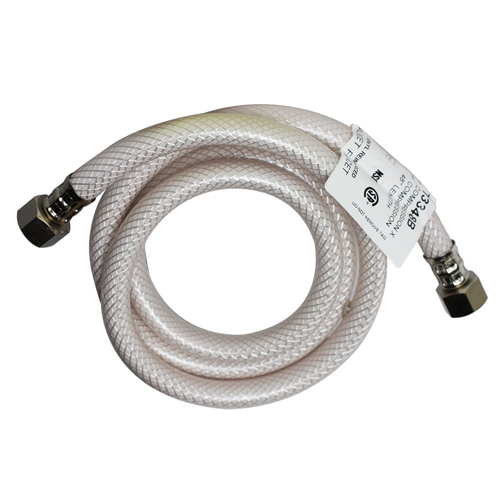 450-T 1/2" Comp x 1/2" Comp Flexible Braided PVC 48" Extended Faucet Riser