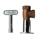 455-T 1/2" FIP Brass Angle Gas Valve, Floor Plate and 3" Key in Chrome
