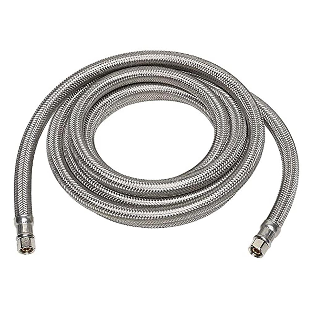 481-T 1/4" Comp x 1/4" Comp x 120" Long Stainless Steel Ice Maker Connector