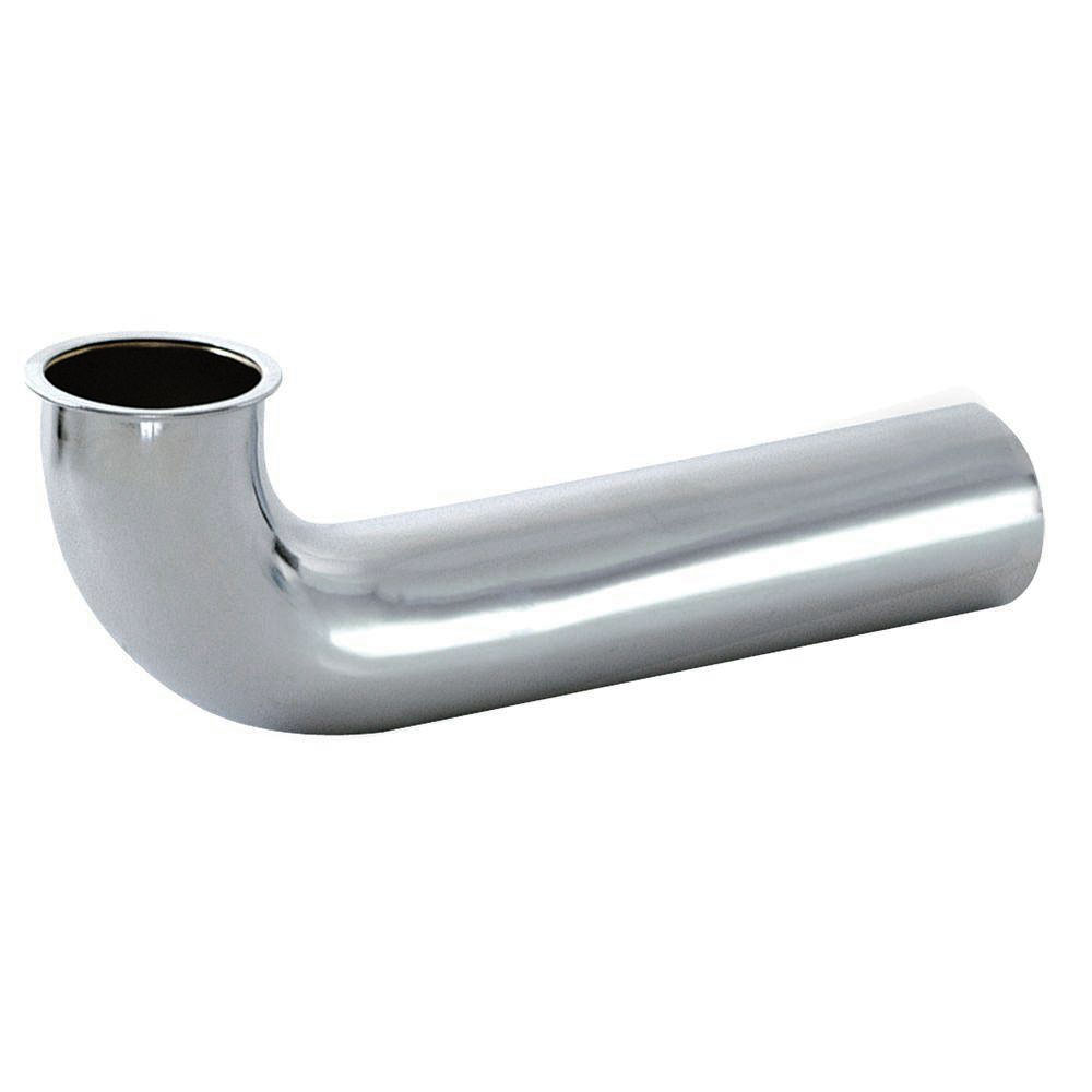 635-T 1-1/2" X 7" Chrome Plated Brass Tubular Direct Connection Flanged Waste Bend - 22 Gauge