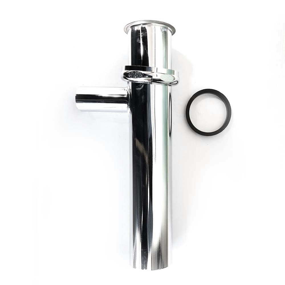 636-T Chrome Plated Brass Tubular Plain Branch Sink Tailpiece - 22 Gauge