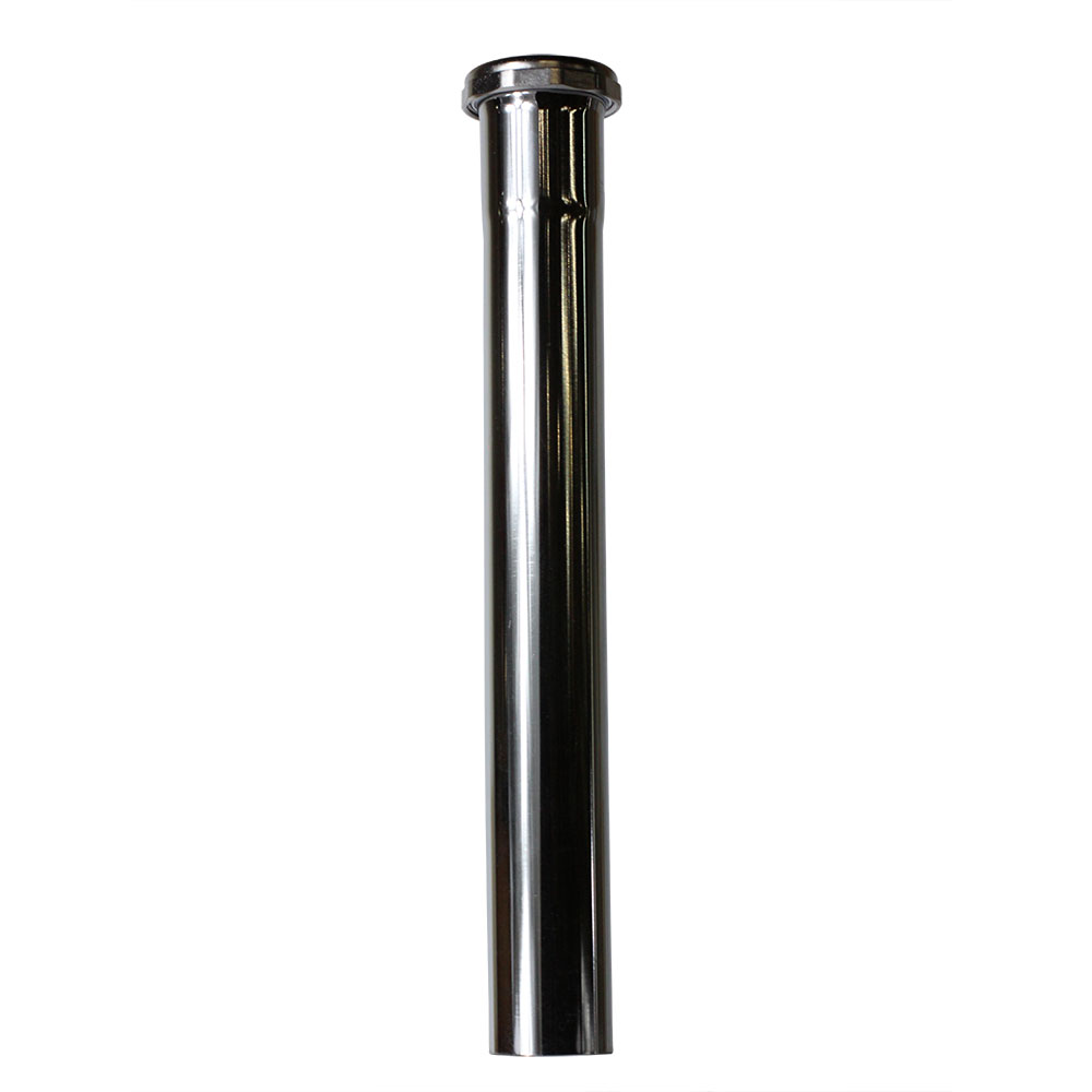 639-T 1-1/2" x 12" Chrome Plated Brass Tubular Extension Tube with Nut - 22 Gauge