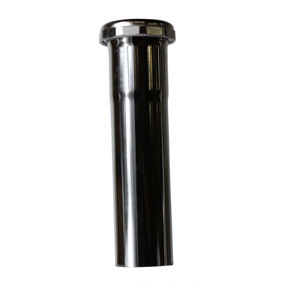 646-T 1-1/2" x 6" Chrome Plated Brass Tubular Extension Tube Slip Joint Connection - Includes Nuts and Washers - 22 Gauge