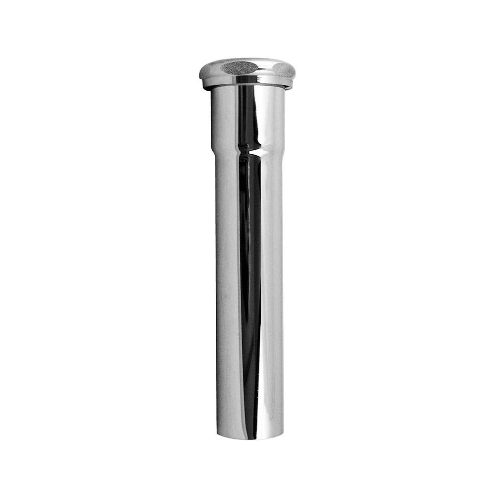 648-T 1-1/4" x 6" Chrome Plated Brass Tubular Extension Tube Slip Joint Connection - Includes Nuts and Washers - 22 Gauge