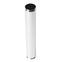 650-T 1-1/4" x 8" Chrome Plated Brass Tubular Extension Tube Threaded Both Ends - 22 Gauge 