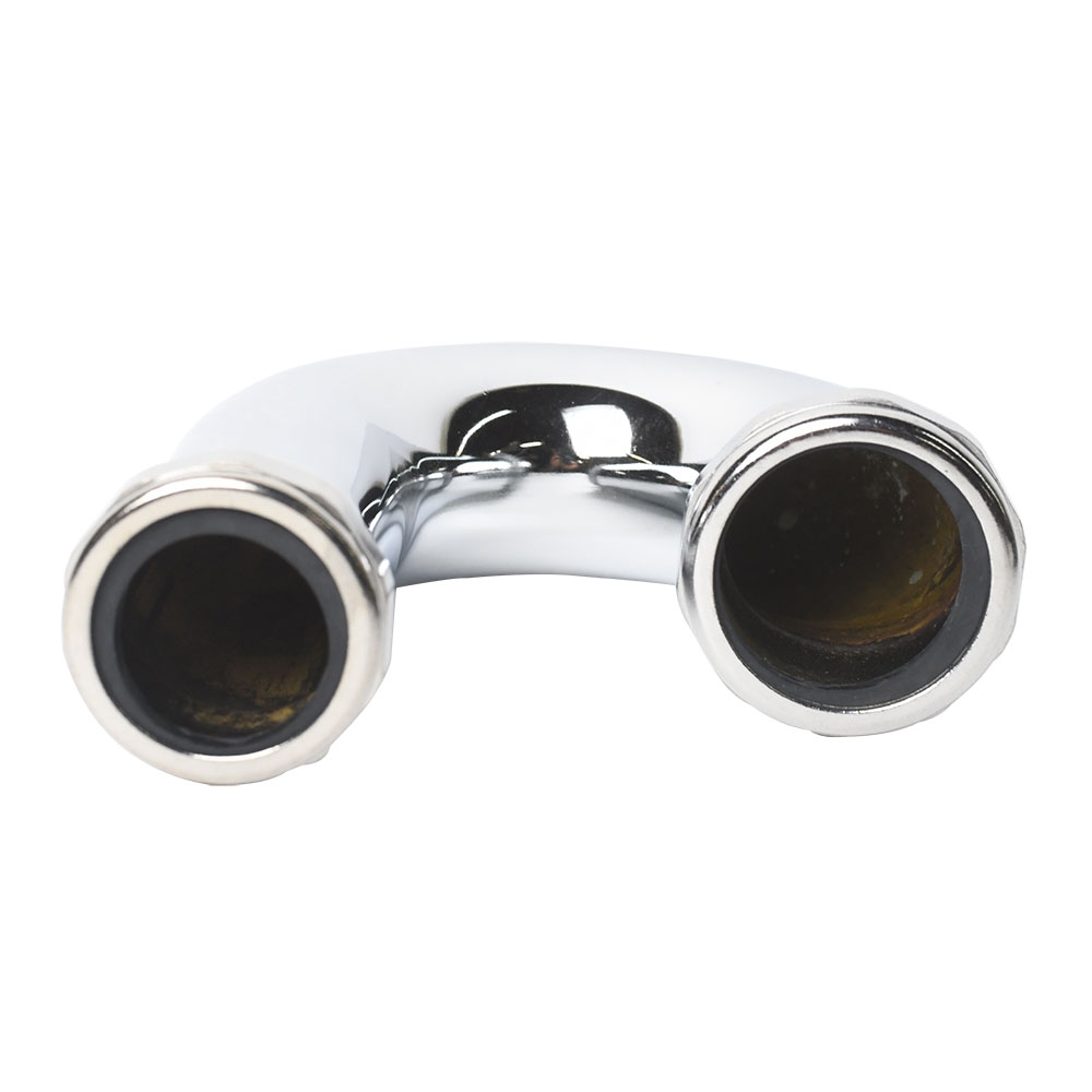 652-T 1-1/2" x 1-1/4" Chrome Plated Brass Tubular J-Bend - 22 Gauge