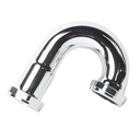 654-T 1-1/4" x 1-1/4" Chrome Plated Brass Tubular J-Bend - 22 Gauge