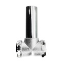 656-T 1-1/2" Chrome Plated Brass Tubular Center Outlet Tee with Baffle - 20 Gauge