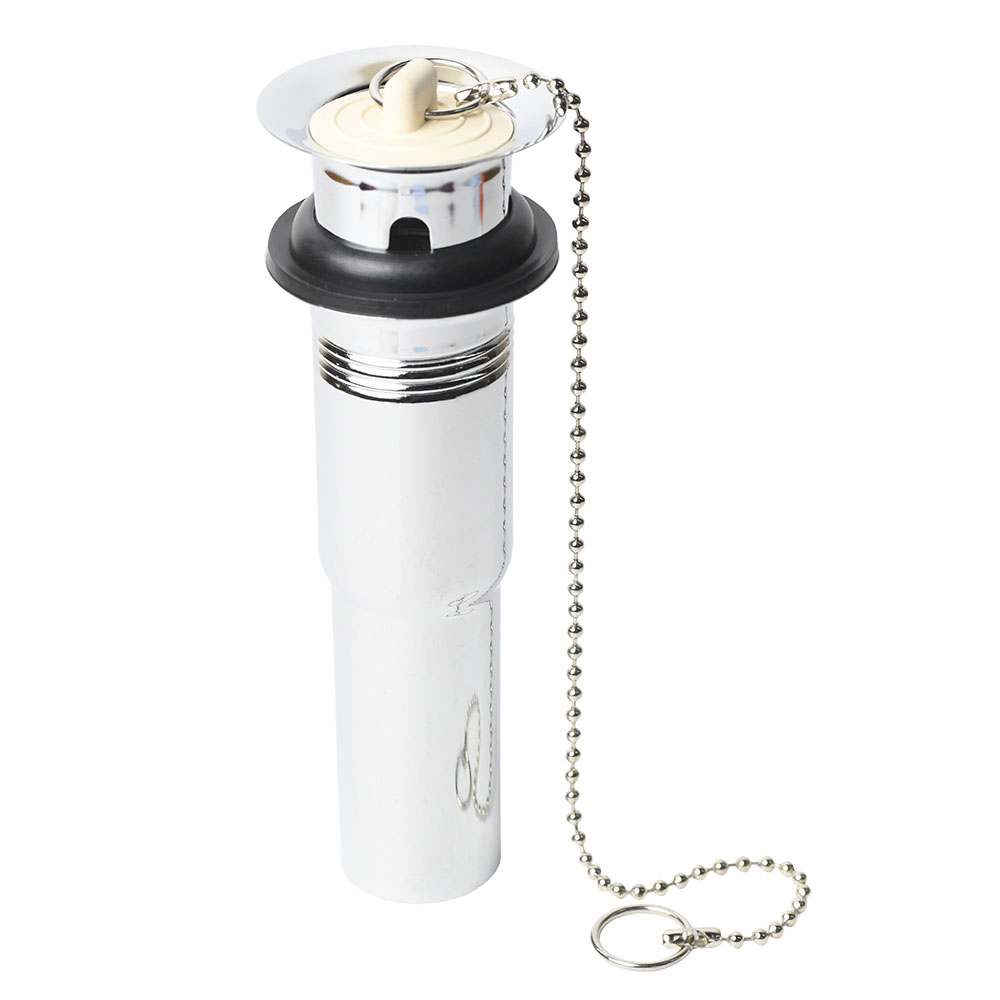 661-T 1-1/4" x 5" Chrome Plated Brass Two Piece Pop-Up Plug - Includes Chain and Stopper